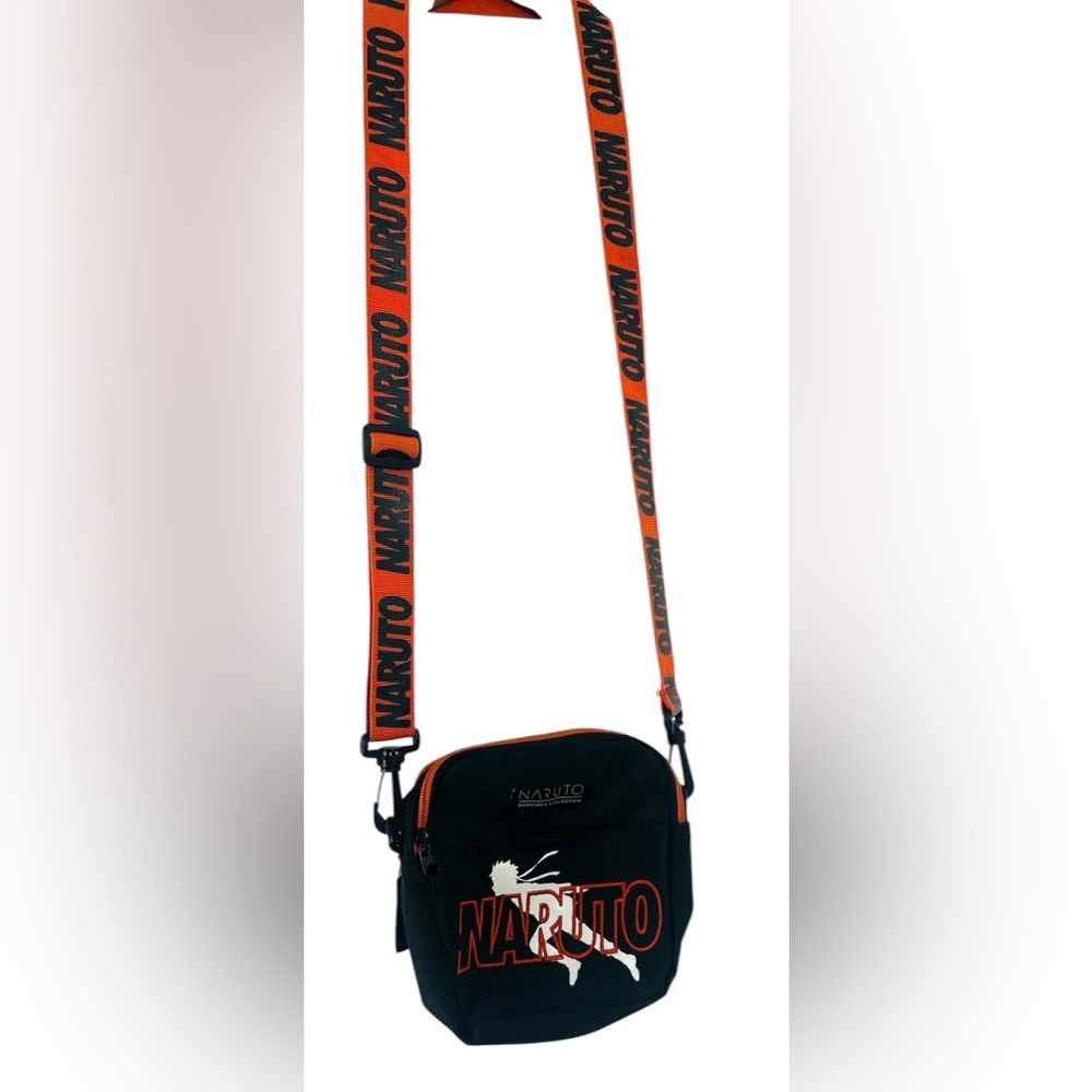Naruto Shippuden Collection Black and Orange Crossbody Bag Running RARE VINTAGE